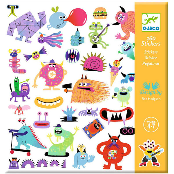 Djeco Klistermærker - 160 Stk. - Monster