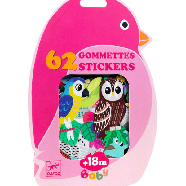 Djeco Klistermærker - 62 stk. - Fugle