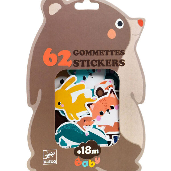 Djeco Klistermærker - 62 stk. - Skovdyr