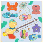 Djeco Magnetlegetøj - Puzz & Fish Bariolo - 9 Brikker