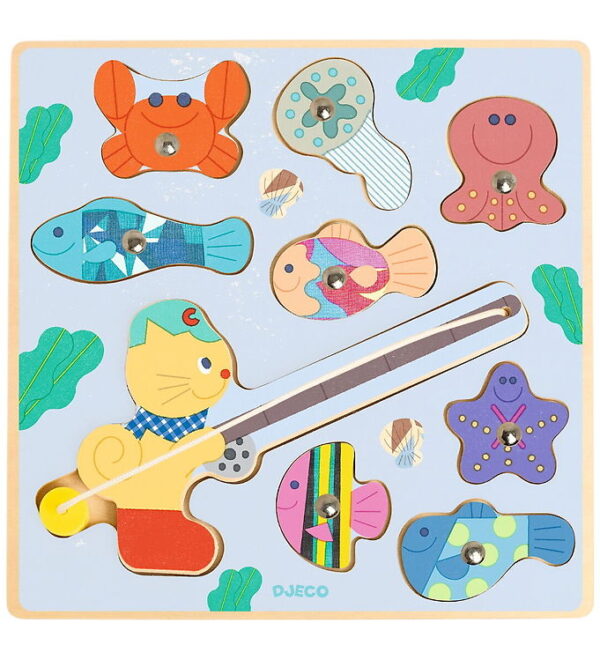 Djeco Magnetlegetøj - Puzz & Fish Bariolo - 9 Brikker