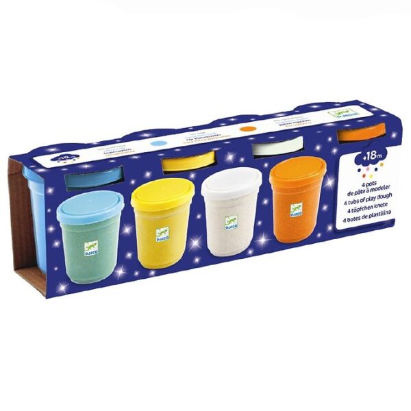 Djeco Modellervoks - 4 stk. - Multifarvet m. Glimmer Djeco Modellervoks - 4 stk. - Multifarvet m. Glimmer