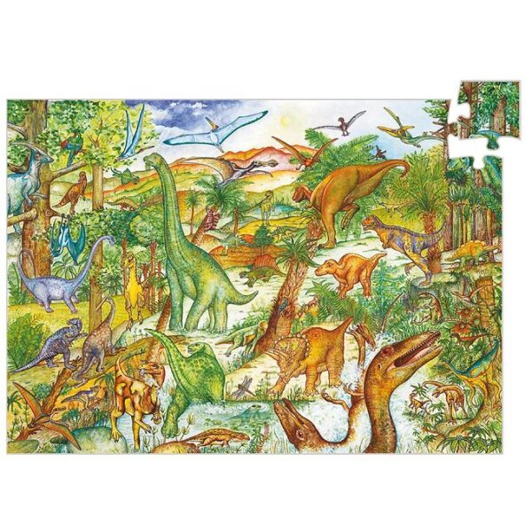 Djeco Puslespil - 100 Brikker - Dinosaurer