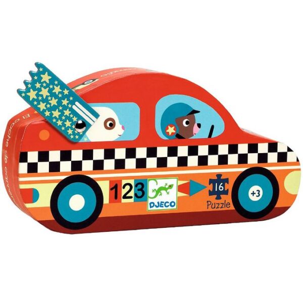 Djeco Puslespil - 16 Brikker - The Racing Car