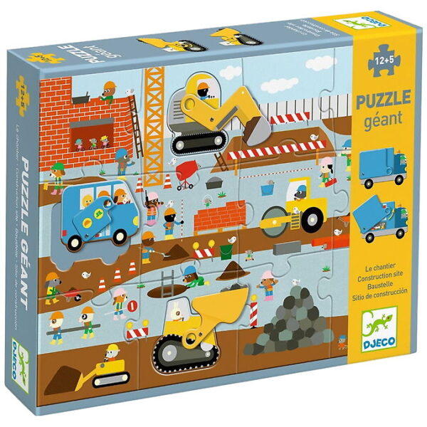 Djeco Puslespil - 17 Brikker - Byggeplads