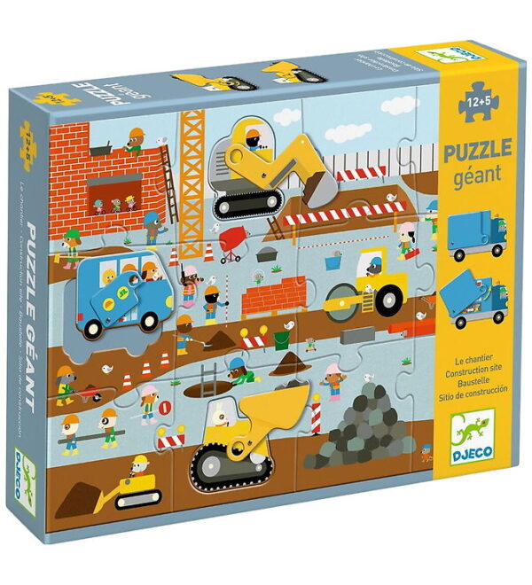 Djeco Puslespil - 17 Brikker - Byggeplads