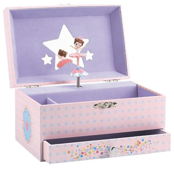 Djeco Smykkeskrin m. Musik - 18x10x13 cm - Ballerina