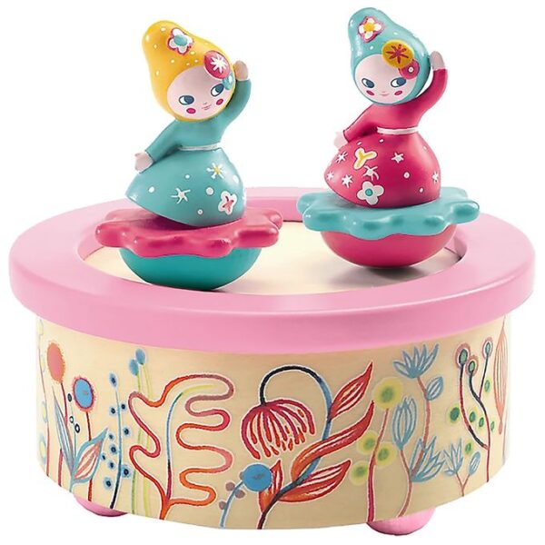 Djeco Spilledåse - 12 cm - Træ - Blomster