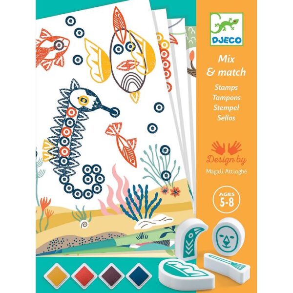 Djeco Stempelsæt - Mix & Match - Sjove dyr