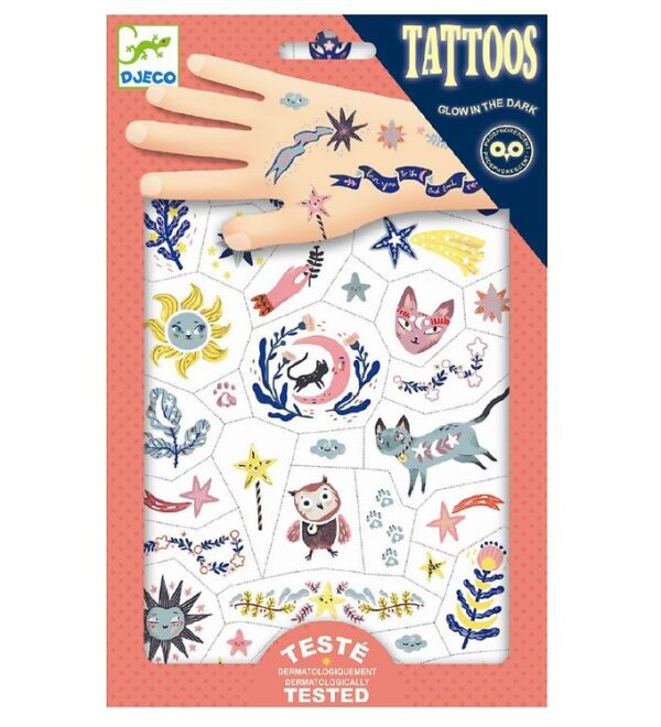 Djeco Tatoveringer - Selvlysende - Sweet Dreams Djeco Tatoveringer - Selvlysende - Sweet Dreams