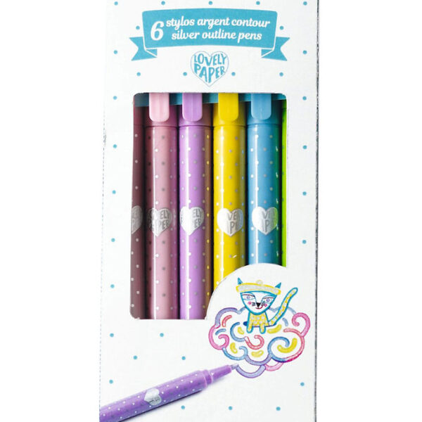 Djeco Tusser - 6 Silver Outline Pens