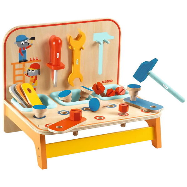 Djeco Værktøjsbænk - Træ - Bricotoo - 22 Dele