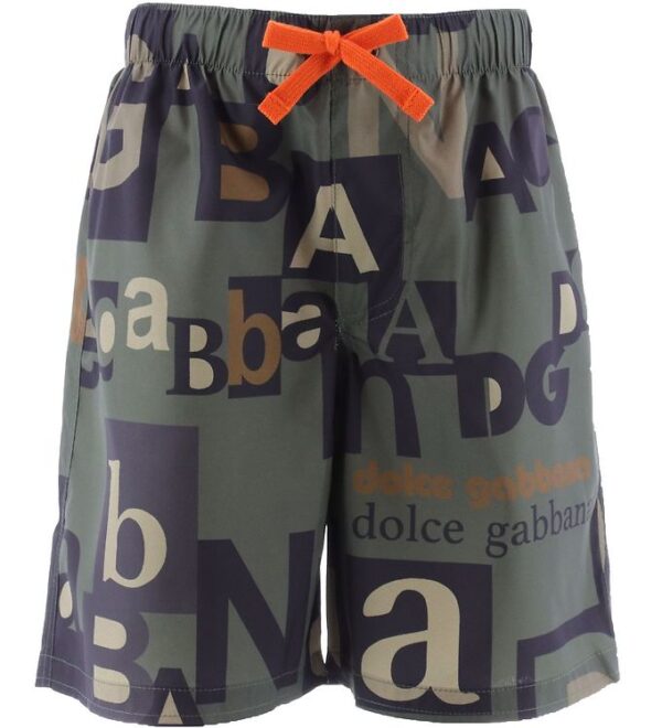 Dolce & Gabbana Badeshorts - Reborn To Live - Armygrøn m. Print