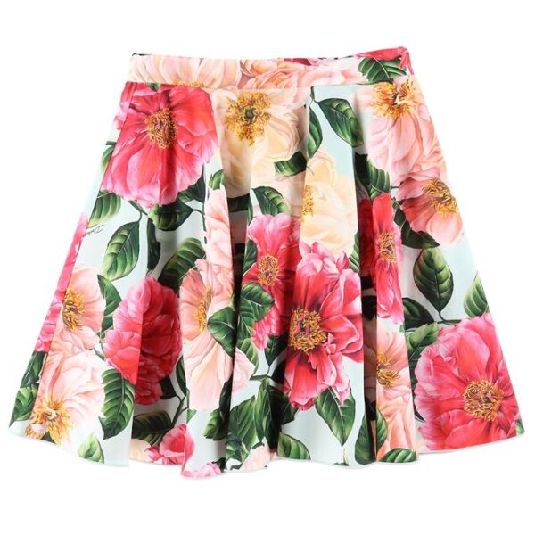 Dolce & Gabbana Nederdel - Blå m. Rosa Blomster