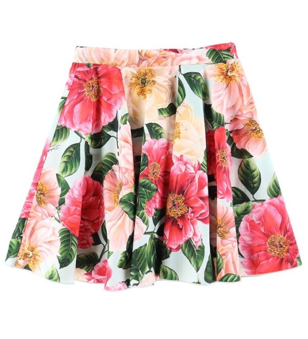 Dolce & Gabbana Nederdel - Blå m. Rosa Blomster Dolce & Gabbana Nederdel - Blå m. Rosa Blomster
