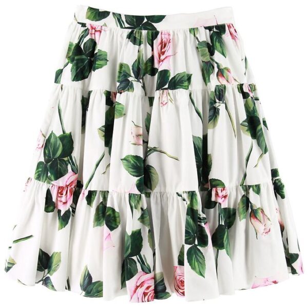 Dolce & Gabbana Nederdel - Creme m. Roser