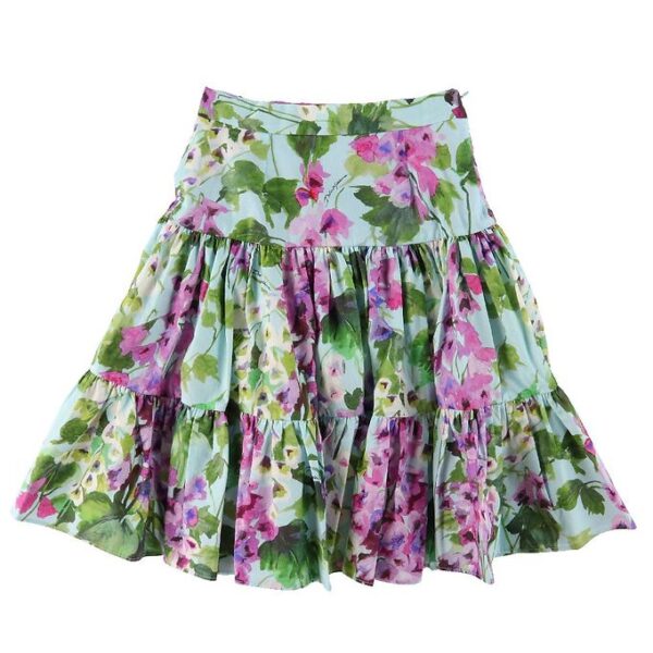 Dolce & Gabbana Nederdel - Renaissance - Blå/Rosablomstret Dolce & Gabbana Nederdel - Renaissance - Blå/Rosablomstret