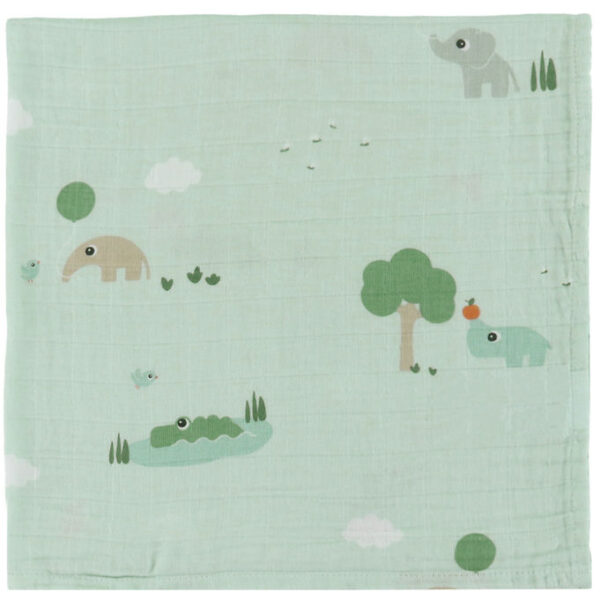 Done By Deer Babysvøb - Musselin - 120x120 cm - Playground - Blå