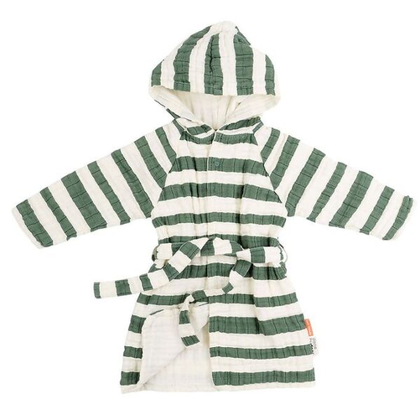 Done By Deer Badekåbe - Stripes Green