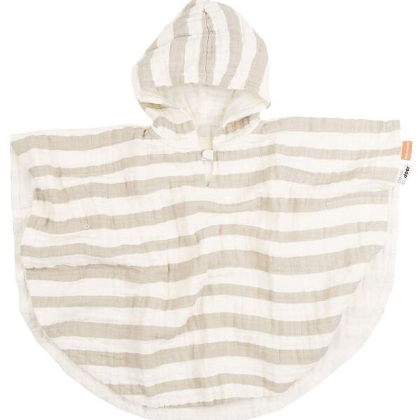 Done By Deer Badeponcho - 68x50 cm - Stripes Sand