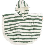Done By Deer Badeponcho - Stripes Green