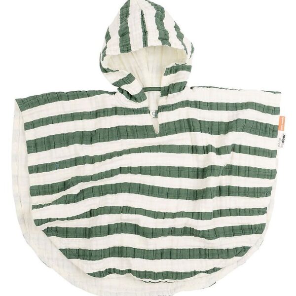 Done By Deer Badeponcho - Stripes Green