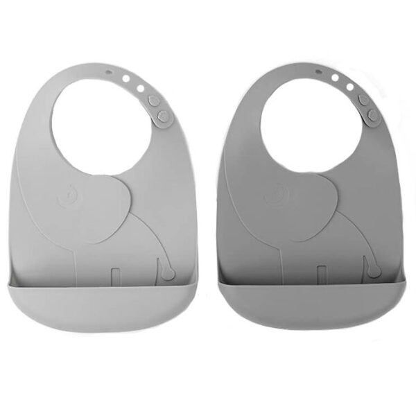 Done By Deer Hagesmæk m. Lomme - 2-pak - Silikone - Elphee Grey