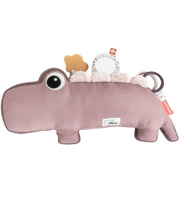 Done By Deer Pude m. Aktivitetslegetøj - Croco - 41 cm - Pudder