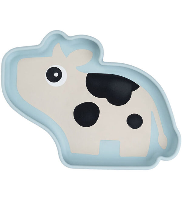 Done By Deer Silikone Stick Ad Stay Tallerken - Dotti Blå