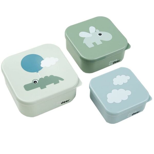 Done By Deer Snackbox - Happy Clouds - 3-pak - Grøn
