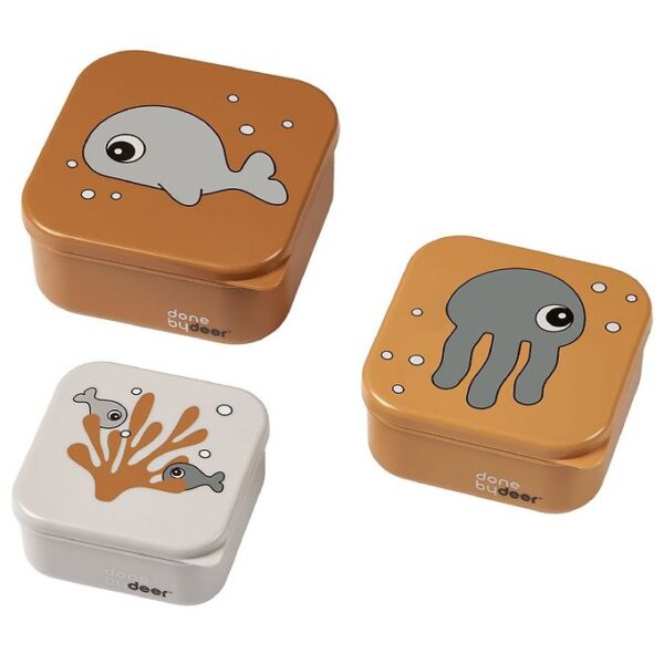 Done By Deer Snackbox - Sea Friends - 3-pak - Mustard