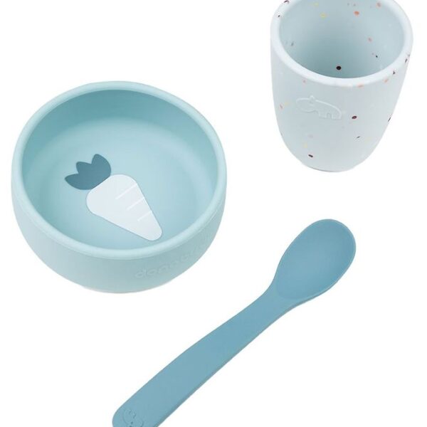 Done By Deer Spisesæt - Silikone - 3 dele - Blå