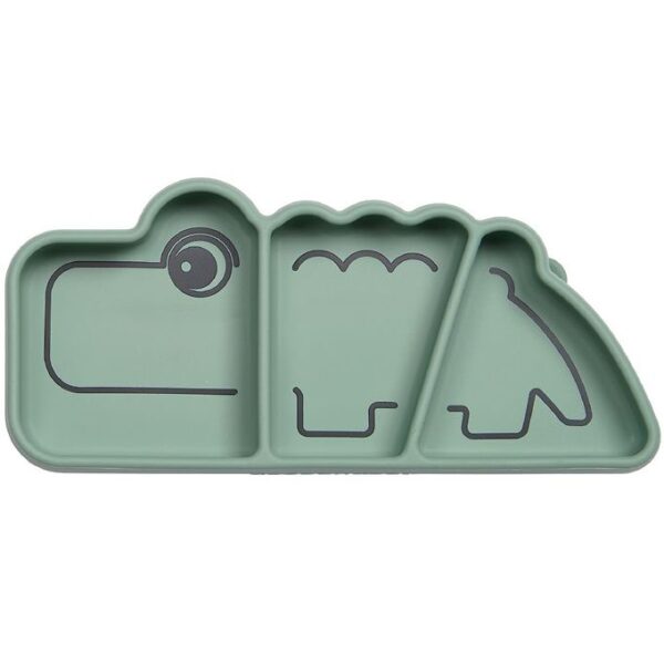 Done By Deer Tallerken - 3 Rum - Stick & Stay - Croco - Grøn Done By Deer Tallerken - 3 Rum - Stick & Stay - Croco - Grøn