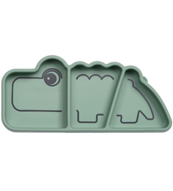 Done By Deer Tallerken - 3 Rum - Stick & Stay - Croco - Grøn