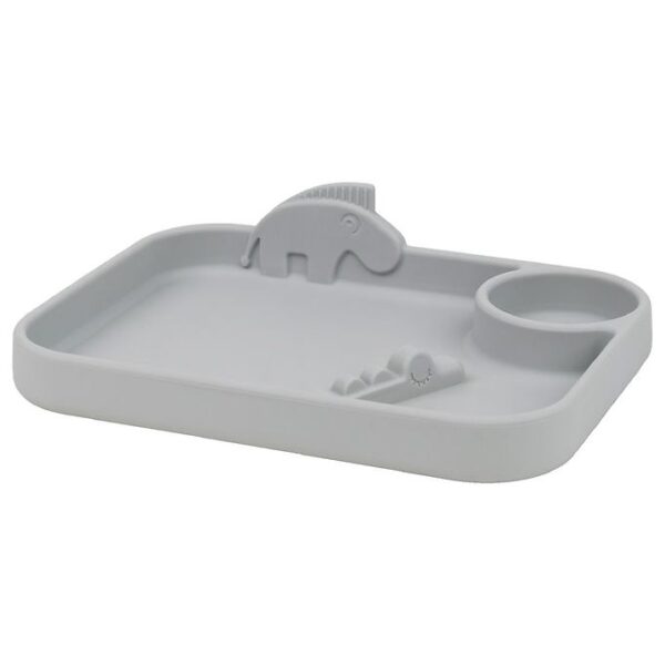 Done By Deer Tallerken - Silikone - Peekaboo - Deer Friends Grey