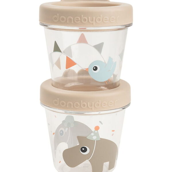 Done by Deer Babymad Bøtter - 2-pak - Celebration - Sand