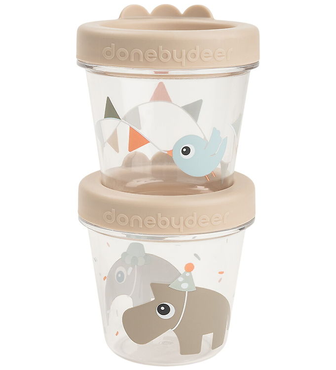 Done by Deer Babymad Bøtter - 2-pak - Celebration - Sand