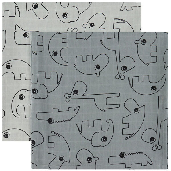 Done by Deer Babysvøb - 120x120 cm - 2-pak - Contour Grey
