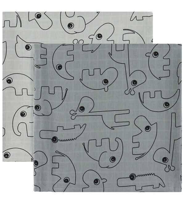 Done by Deer Babysvøb - 120x120 cm - 2-pak - Contour Grey