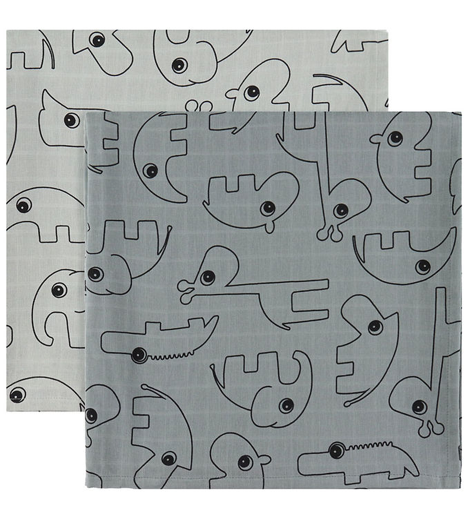 Done by Deer Babysvøb - 120x120 cm - 2-pak - Contour Grey Done by Deer Babysvøb - 120x120 cm - 2-pak - Contour Grey