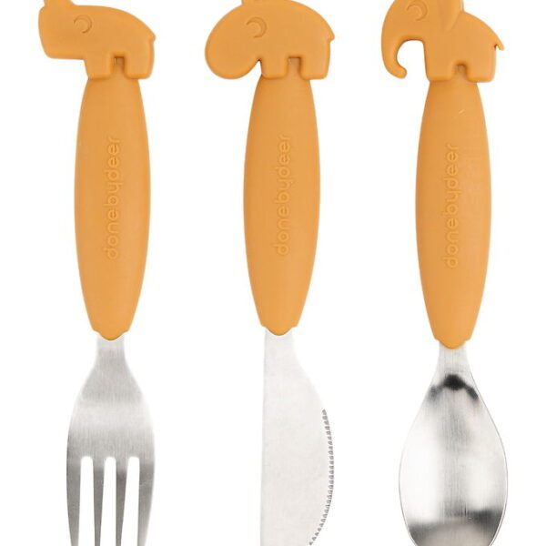 Done by Deer Bestiksæt - 3 Dele - Deer Friends Mustard