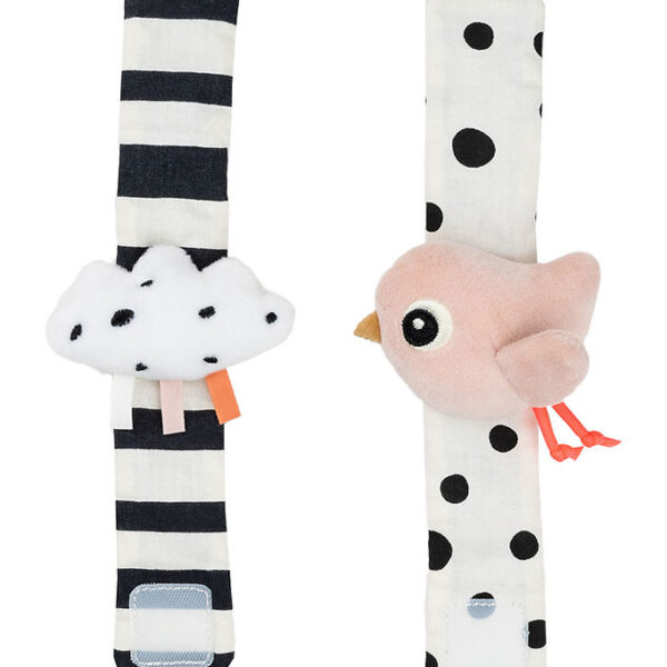 Done by Deer Håndledsranglesæt - 2-pak - Happy Clouds - Powder