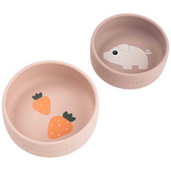 Done by Deer Skål - 2-pak - Silikone - Pigee - Pudder