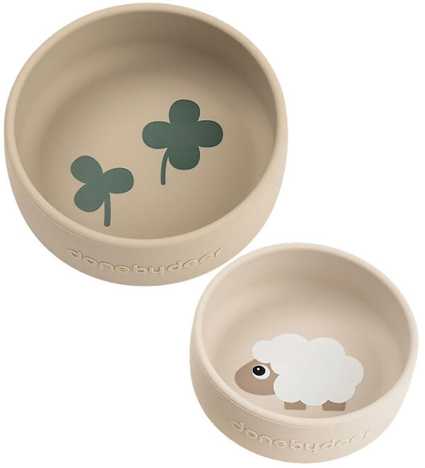 Done by Deer Skål - 2-pak - Silikone - Sheepy - Sand