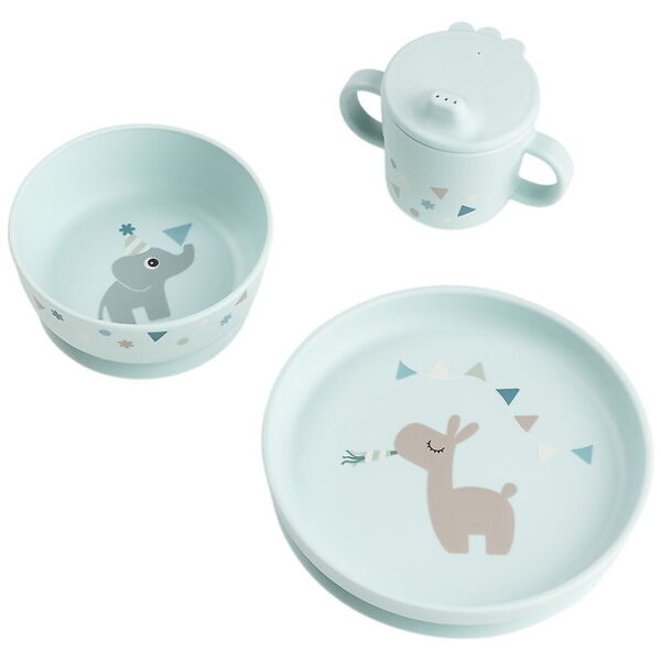 Done by Deer Spisesæt m. Sugekop - Celebration - Blå