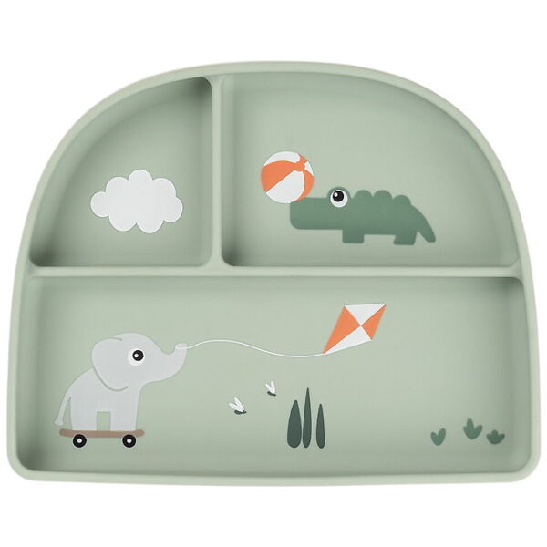 Done by Deer Stick And Stay Inddelt Tallerken - Playground - Grø