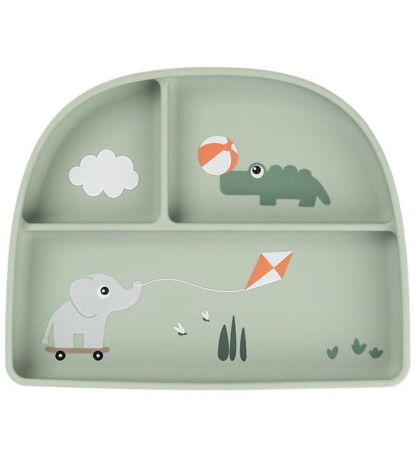 Done by Deer Stick And Stay Inddelt Tallerken - Playground - Grø