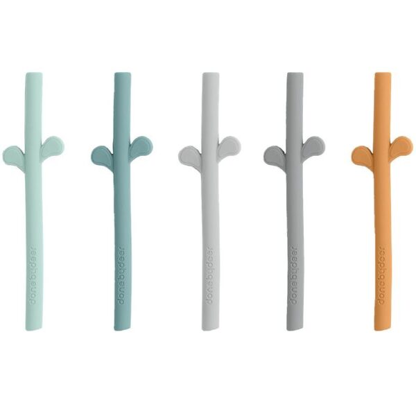 Done by Deer Sugerør - 5-pak - Peekaboo - Blue Mix