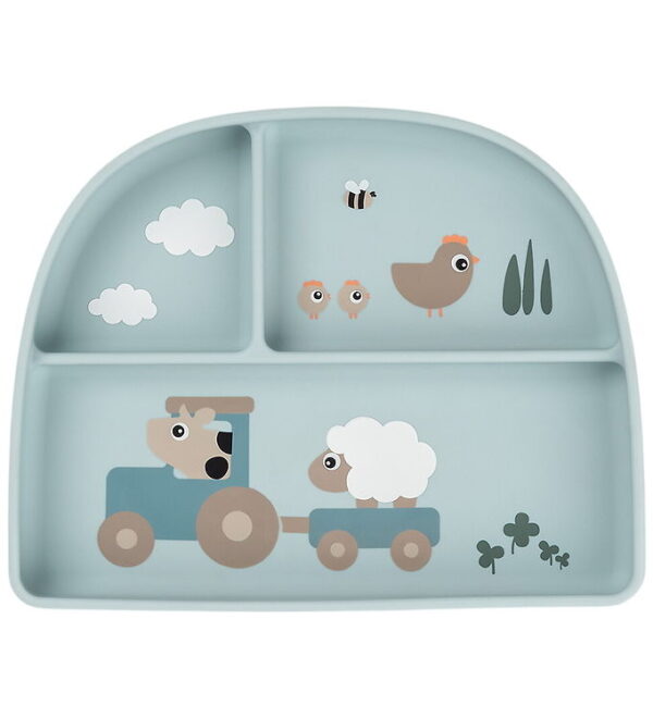 Done by Deer Tallerken - Stick & Stay - Tiny Farm - Blå