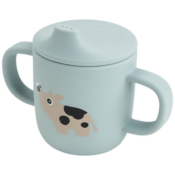 Done by Deer Tudkop m. Håndtag - Silikone - Tiny Farm - Blå